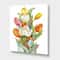 Designart - Blooming White and Orange Tulips Flower - Traditional Canvas Wall Art Print